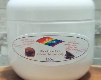 Dark Chocolate Cream Cheese Frosting - 100% Real Organic Chocolate - All-Natural Cream Cheese Frosting - Icing For All Your Sweet Desserts