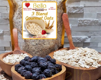 3 Oats Gourmet Blend Mix - 100% All-Natural Organic Local Farm Sourced Fresh Oats - Best Oats For Oatmeal, Cookies and Baking with Oats