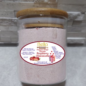 Strawberry Cheesecake Freeze Dried Fruit Dry Powder In A Beautiful Gift Jar w/ Bamboo Spoon Perfect Anytime Gift Put This On Everything Raspberry Cheesecake