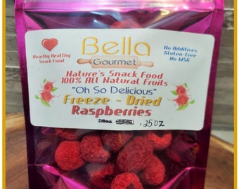Raspberry Sale - All-Natural Freeze Dried Plump Organic Raspberries - Heart Healthy Snack Foods - Gift Decanter Jar Set- Local Farm Grown