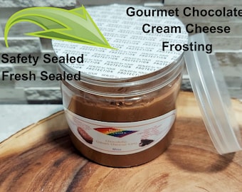 Gourmet Chocolate Cream Cheese Frosting - 100% Real Organic Chocolate All-Natural Cream Cheese Frosting - Icing For All Your Sweet Desserts