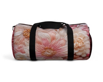 Duffel Bag Pretty in Pink Silk look Flowers