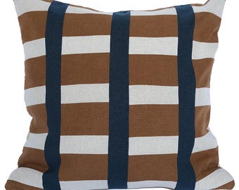 Modernes geometrisches Patchwork Leinenkissen