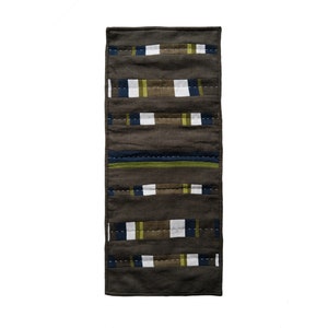 Modern Green Abstract Stripe Patchwork Wall Hanging