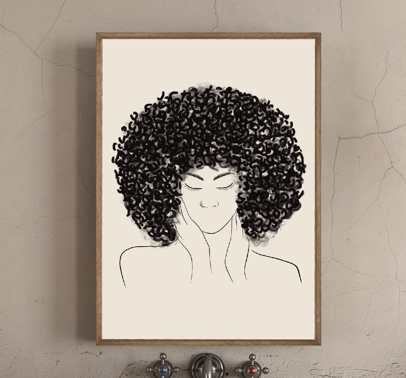 Fro Curly Hair Girl African Art Black Woman Line Drawing - Etsy Fro Curly Hair Girl African Art Black Woman Line Drawing - Etsy