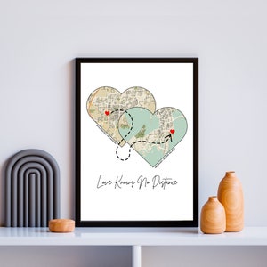 Benutzerdefinierte Karte Print Kunst, personalisierte wo wir uns trafen Geschenk, Einzigartige Lage für erste Verabredungen und Fernliebe