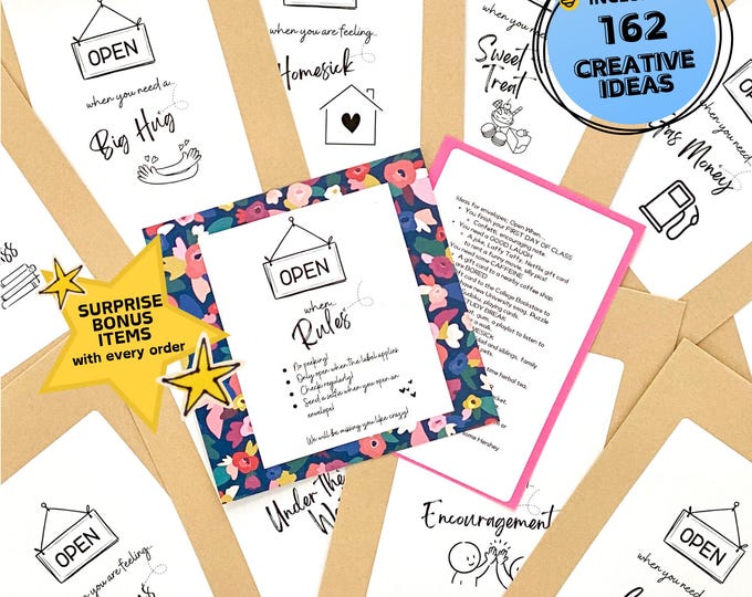 Open When Envelopes College, 162 Ideas!, Set of 20