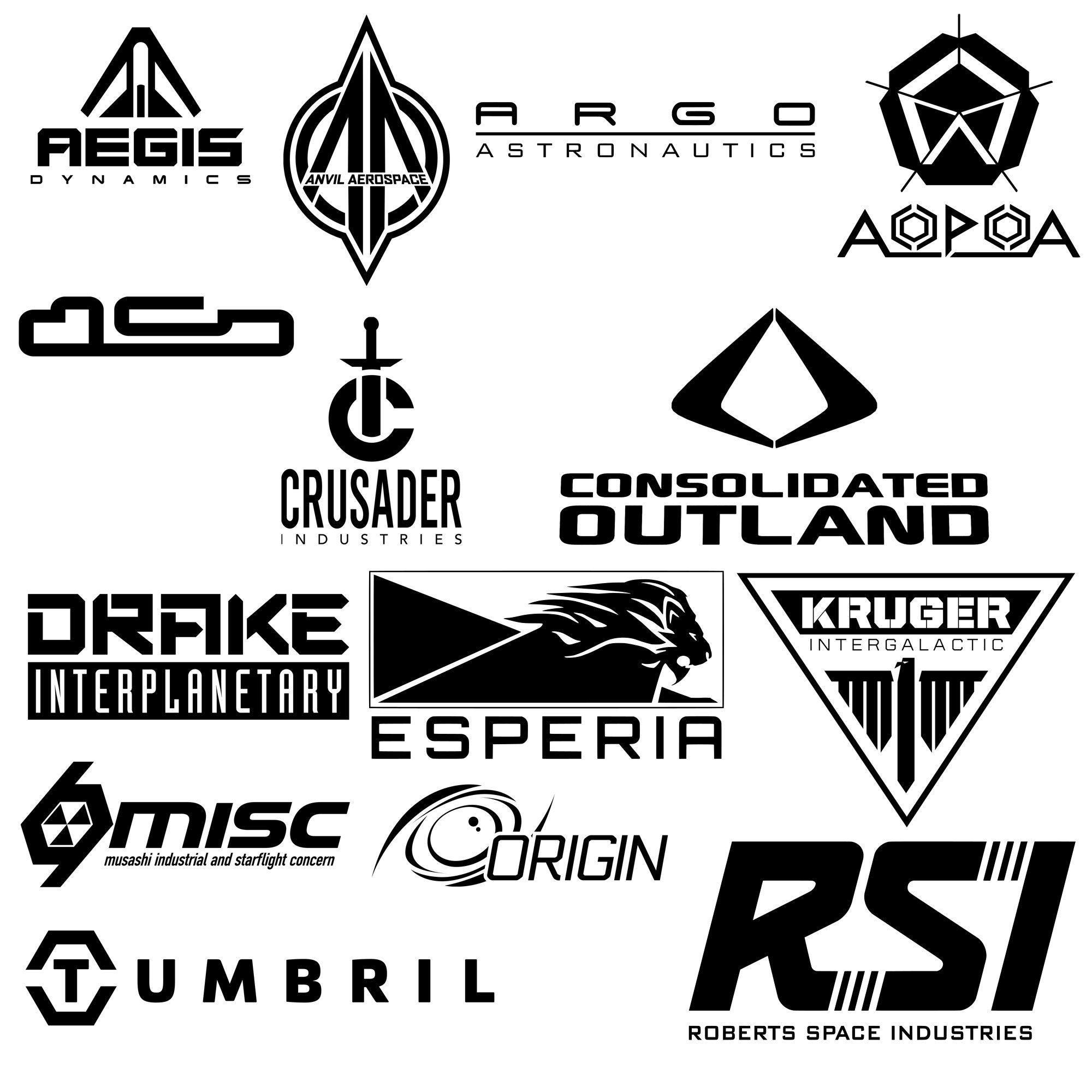 Star Citizen Vinyl Logos Ship Manufactures | Etsy