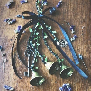 Samhain Witch bells - traditional folk charm for home protection ritually handmade with intention