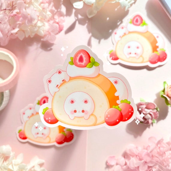 Roll Cake with Mice | Vinyl Sticker Roll Cake with Mice | Vinyl Sticker