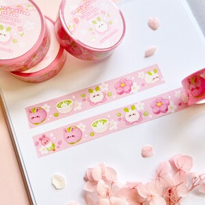 Cute Cherry Blossom and Cute Bunny Washi Tape | Decorative tape | Journaling Tape | Scrapbooking Tape | Planner / Bullet Journal Supplies