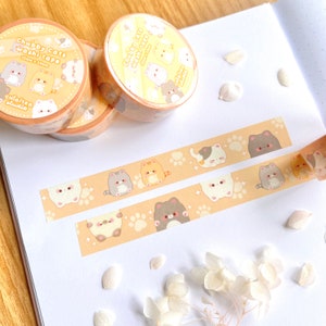 Cute Chubby Cats Friends Washi Tape | Decorative tape | Journaling Tape | Scrapbooking Tape | Planner / Bullet Journal Supplies