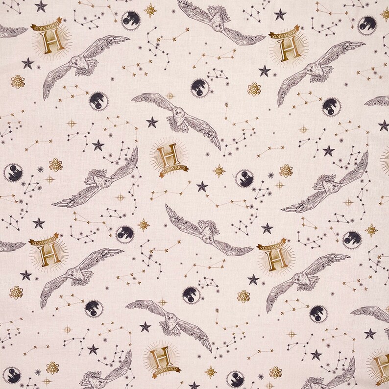 Harry Potter Fabric 100 Cotton 140cm wide Hedwig Owl White Etsy