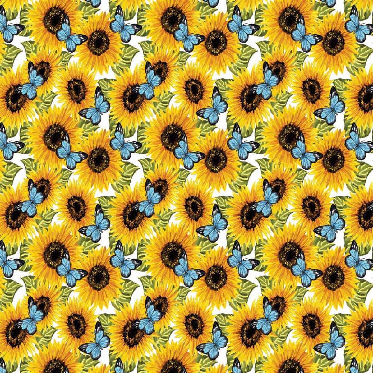 Sunflowers Fabric 100 Cotton 140cm wide Flowers Yellow Etsy