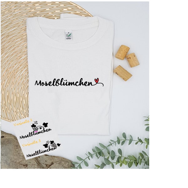 T-Shirt Moselblümchen Bio Baumwolle Geschenk Mosel Fairwear Liebe zu Wein