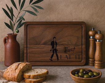 Michael Jackson Inspired Cutting Board | Engraved Kitchen Decor | MJ 80's inspired Bread Board | Unique music Housewarming king of Pop