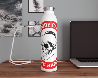 Nobody Cares Work Harder Water Bottle • Stainless Steel Insulated Gym Bottle • Motivational Fitness Quote Bottle