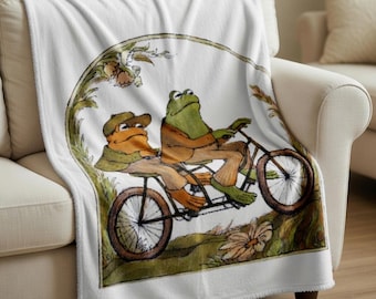 Frog and Toad Plush Blanket Throw, Nursery  blanket  | Best Friend Gift | Couple Gift |Valentines, Anniversary, Wedding Gift | Book Lover