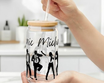 Michael Jackson Inspired Glass Tumbler | 16oz, King of Pop Coffee Glass | MJ Glass mug | Tumbler Libby Glass King of Pop Fan