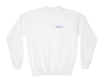 Sudadera de cuello redondo con estampado de tabla de surf en la espalda