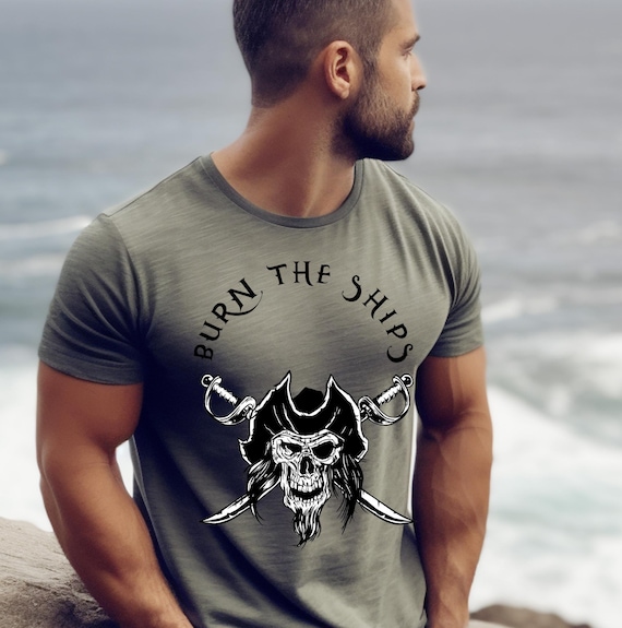 Burn the Ships Men’s T-Shirt – Motivational Shirt, Faith Inspired Tee, No Turning Back Shirt, Warrior Mindset Shirt, Gym or Fitness Gift