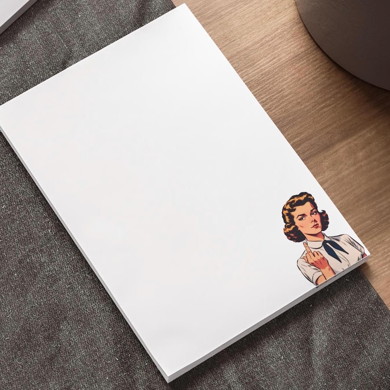 Middle Finger Sticky Notepad Funny Sarcastic Sticky Notes, Vintage Woman Middle Finger Post-it Notes ...