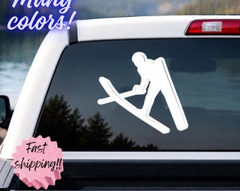 Car and Truck WaterSki Jump Decal Silhouette, Ski Fly Sticker, Waterski image for vehicle window
