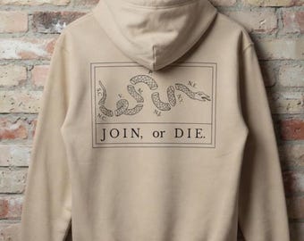 Ben Franklin Join or Die Hoodie, USA 250 Patriotic Sweatshirt, Revolutionary War, Colonial America Gift, 4th July, Historical Colonial Flag
