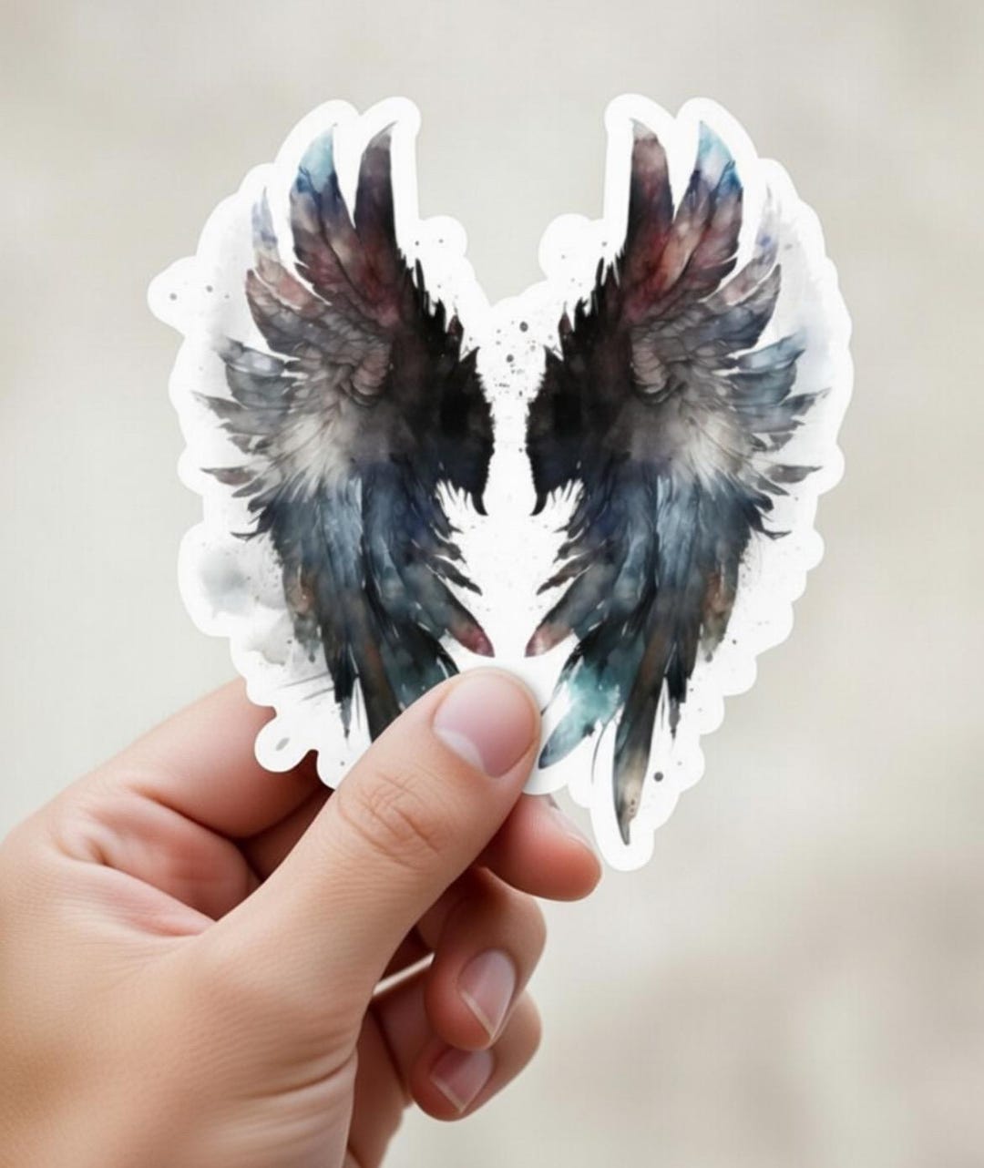 Fallen Angel Wings Sticker | Dark Angel Aesthetic Vinyl Decal, Black ...