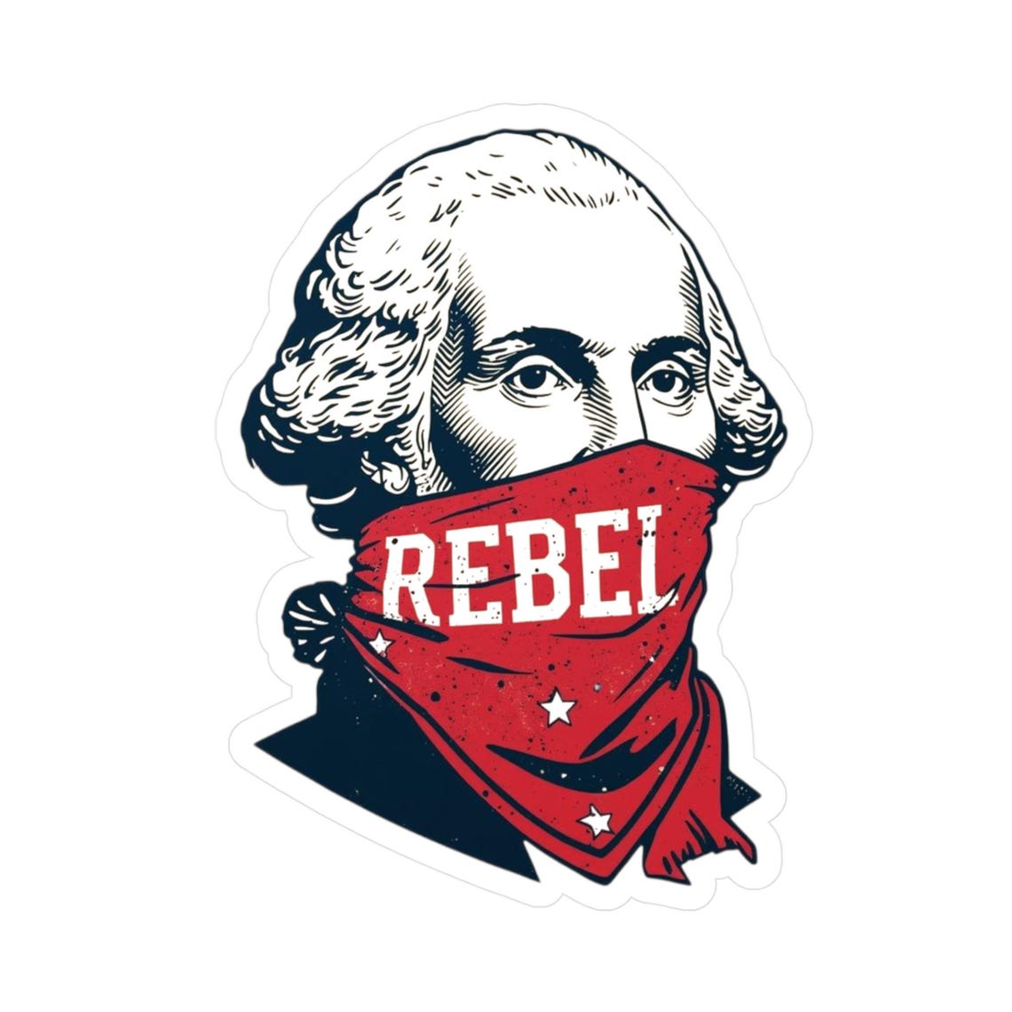 Revolutionary Sticker George Washington Sticker, Patriotic Revolutionary War Decal ...