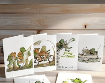 Custom Frog and Toad Storybook Greeting Cards (5-Pack) I love Frog Thank You cards | Book Lover Valentine card | CottageCore Greeting  Cards