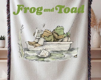 Frog and Toad Woven Blanket | Cottagecore Storybook Throw