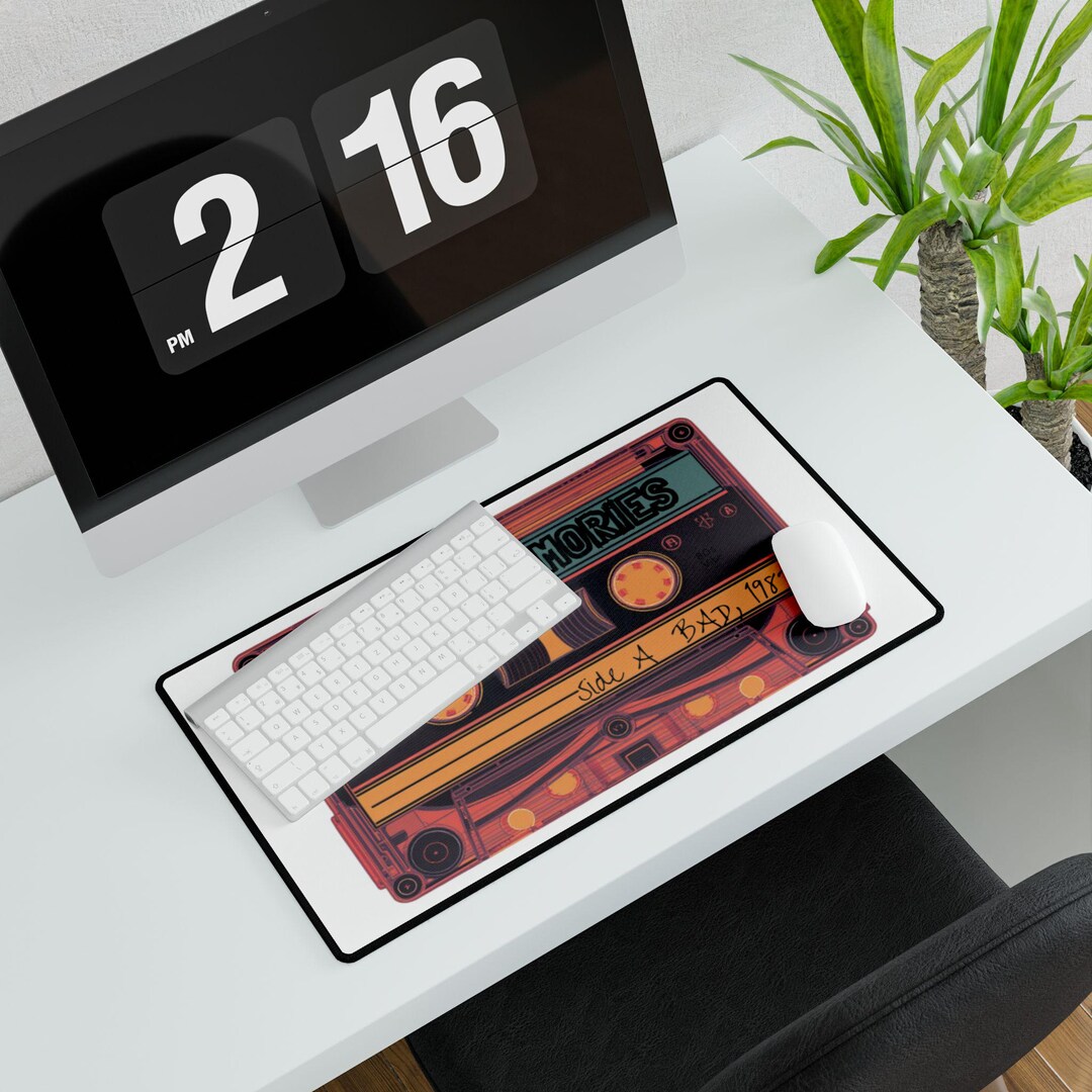 Raps Mat Retro Mixtape Old School Desk Mat Mouse Pad, 80's 90's Nostalgia, Music ...