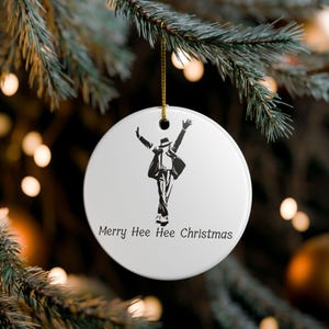 Merry Hee Hee Christmas Ornament | Michael Jackson Inspired Ceramic Keepsake