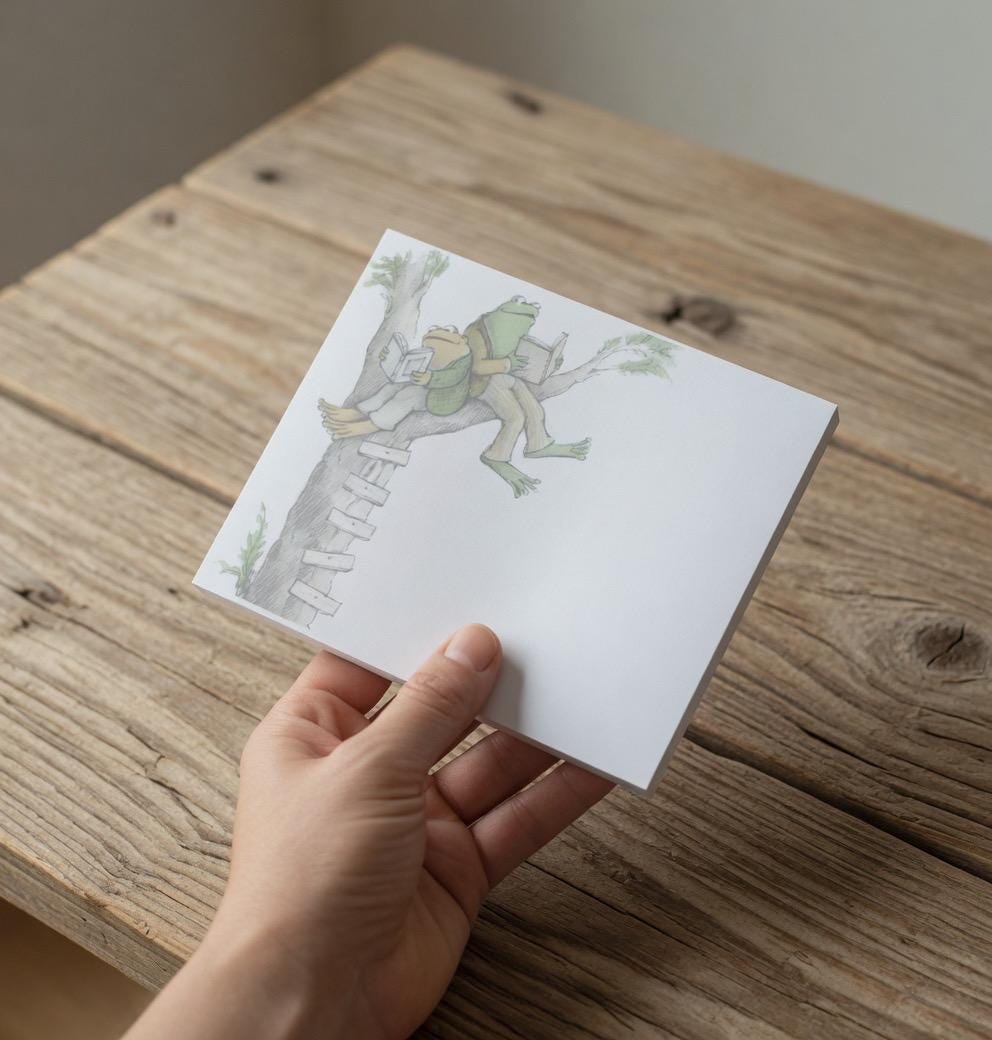 Note Toad Frog and Toad Inspired Sticky Notes, Cute Frog Notepad, Book Lover Memo ...