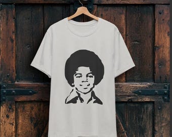 Young Michael Jackson Jackson 5 face Silhouette T-Shirt | Retro Motown Vintage Graphic Tee Gift for MJ Fans