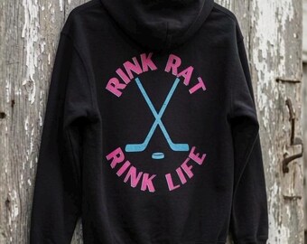 Rink Life Rink Rat Youth Hoodie, Hockey Kid Sweatshirt, Youth Hockey Hoodie, Hockey Sibling Gift, Ice Rink Life Sweatshirt for Boys Girls
