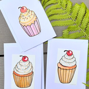 Trio cartes de souhaits peint à main et unique ( 11 X 15 cm). Oeuvre originale. Meilleurs voeux de bonne fête, ou autre messages.