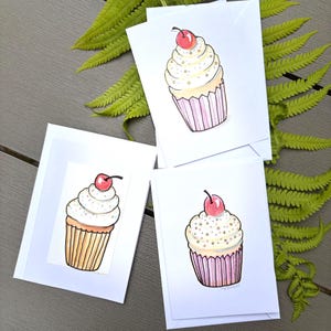 Trio cartes de souhaits peint à main et unique ( 11 X 15 cm). Oeuvre originale. Meilleurs voeux de bonne fête, ou autre messages.