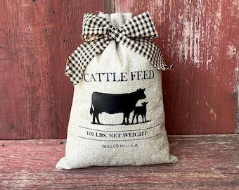 Cattle Feed Lighted Burlap Sack