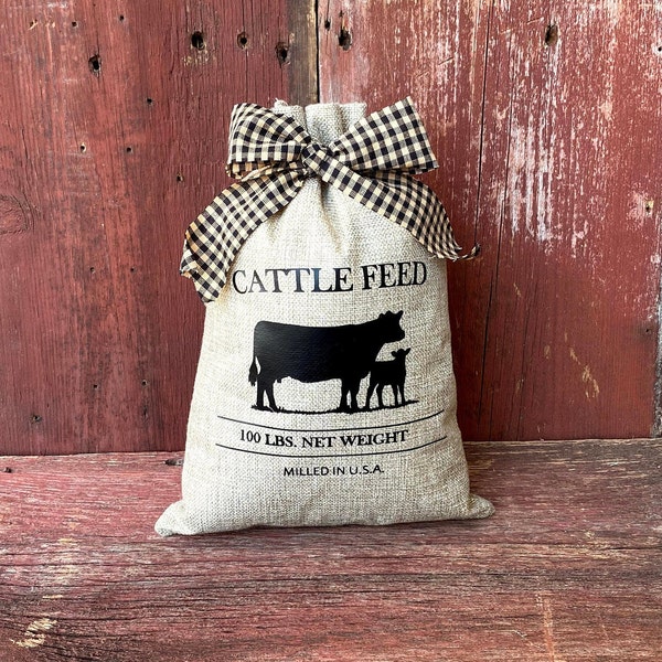 Cattle Feed Lighted Burlap Sack