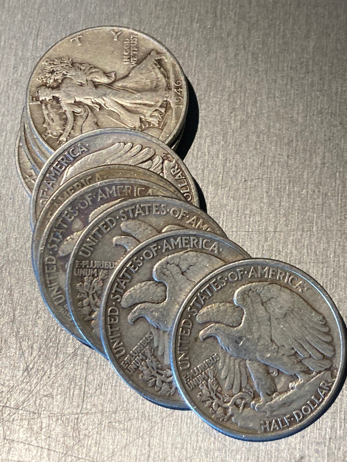 10 Silver Walking Liberty Half Dollars 5oz Pre 1965 90 Etsy