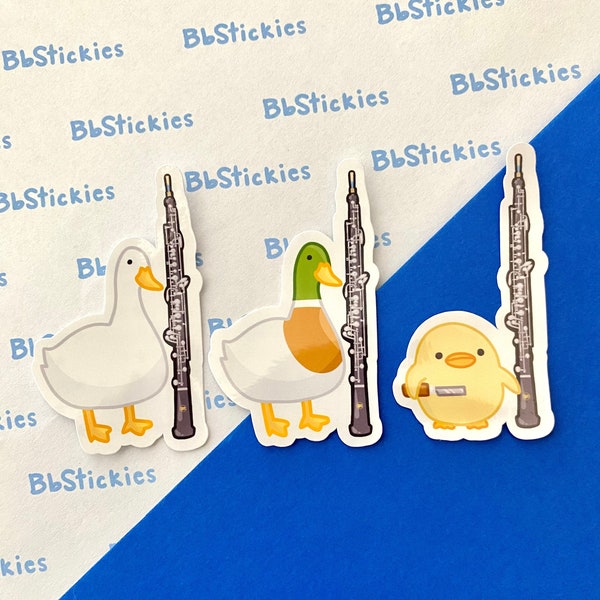 Oboe Duck Laminated Sticker | Oboe Sticker | Duck Sticker
