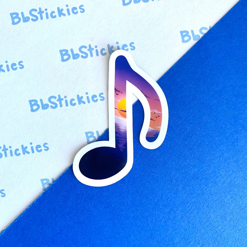 Sky Music Laminated Sticker Sky Sticker Sunny Sky Sticker Sunset Sticker Music Sticker Night Sky