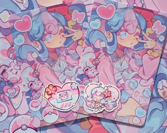 IN STOCK: Fairy Type Miku 8x11" Print or 6x4" Postcard + Matching Sticker Set!