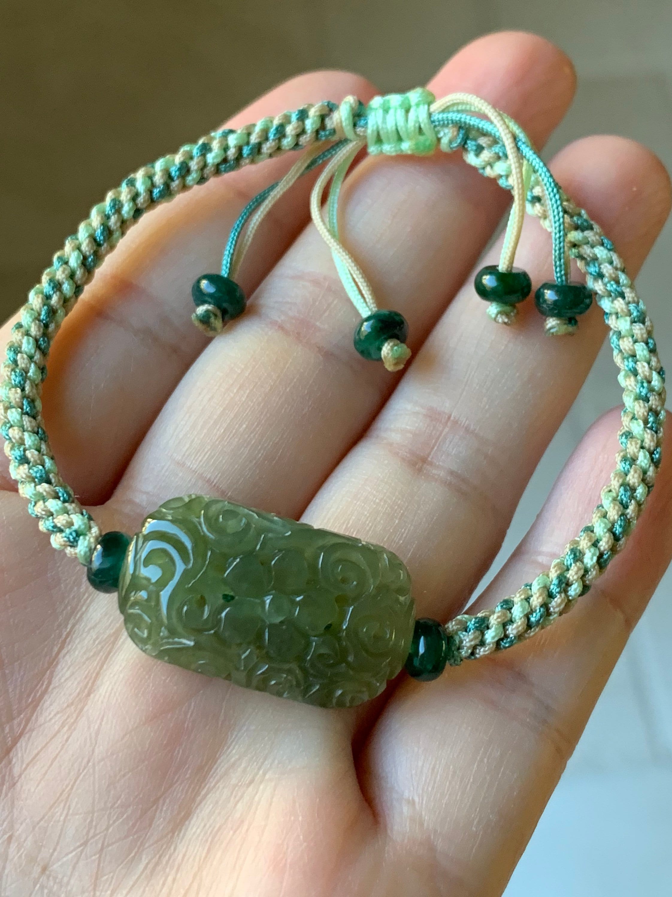 Natural Burmese Icy Translucent Olive Green Jadeite Openwork -  Portugal