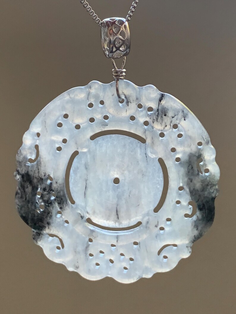 Natural Burmese Icy Translucent Gelatinous Wuji Jadeite Openwork