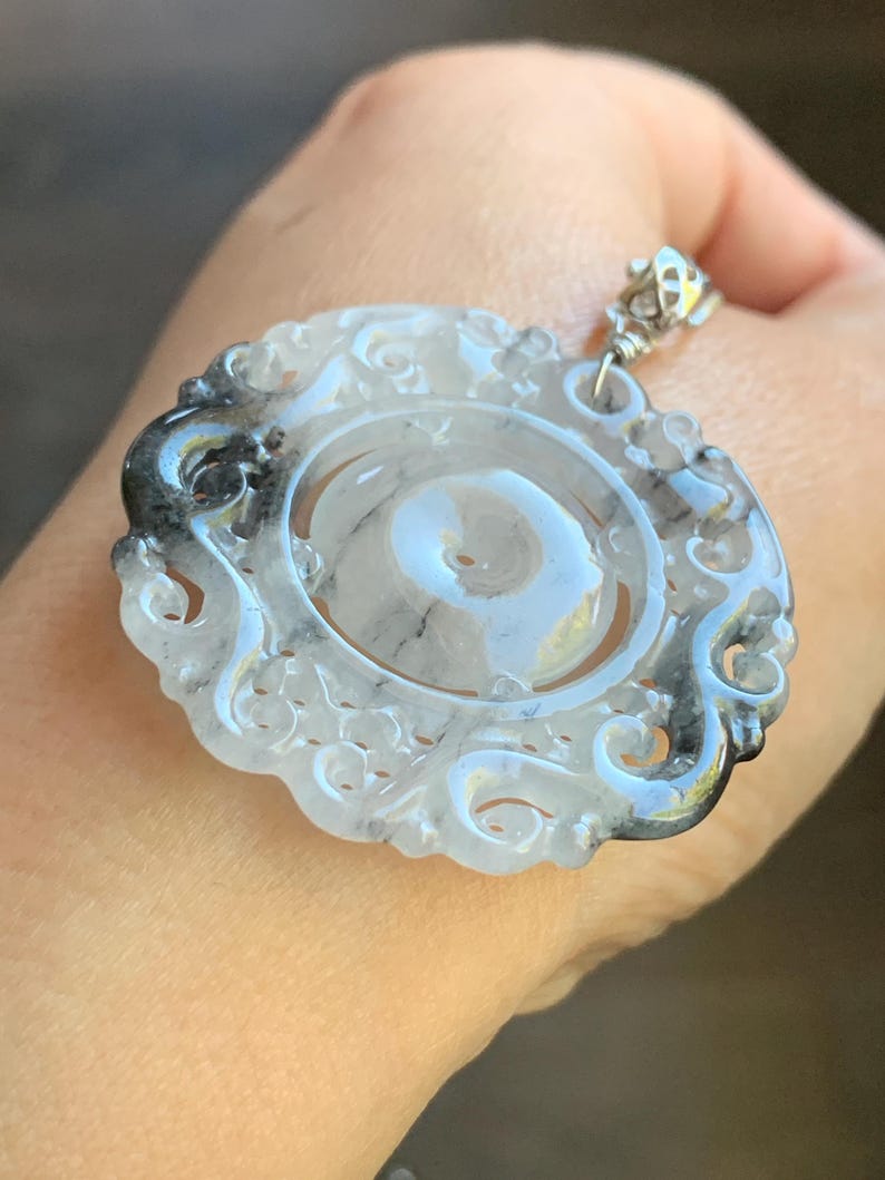 Natural Burmese Icy Translucent Gelatinous Wuji Jadeite Openwork