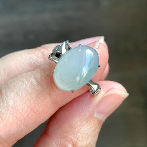 天然A貨翡翠 ガラス種 湖水ブルー SV925 18KGP リング 新品 鑑別書付き