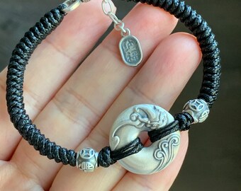 【関税込み】Alighieri ブレスレット Solid 999 Sterling Silver Pixiu Engraved Ping an Kou Donut
